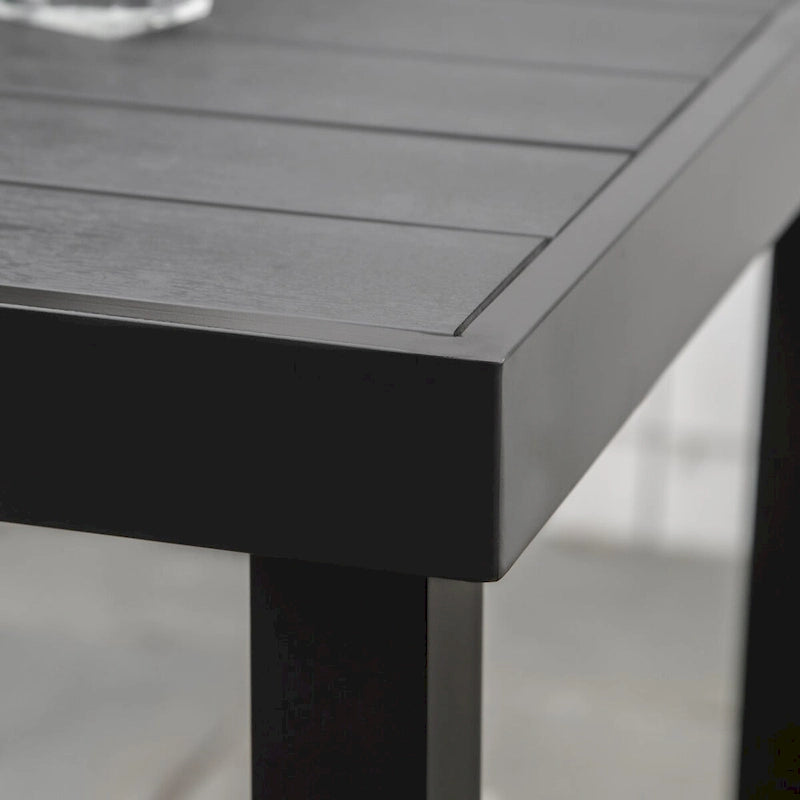 Table de salle à manger carrée d'extérieur pour 4 personnes avec pieds en métal aluminium