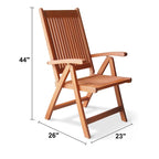 Fauteuil inclinable d'extérieur à 5 positions