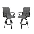 Outdoor Patio Grey Aluminum Swivel Bar Stools (Set of 2)