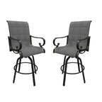 Outdoor Patio Grey Aluminum Swivel Bar Stools (Set of 2)