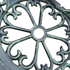 Banc d'extérieur Outsunny, mobilier de jardin en aluminium moulé, banc en métal avec motif floral rose et finition antique, vert
