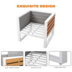 Ensemble de canapé d'extérieur en aluminium, table d'appoint, 2 fauteuils, coussins