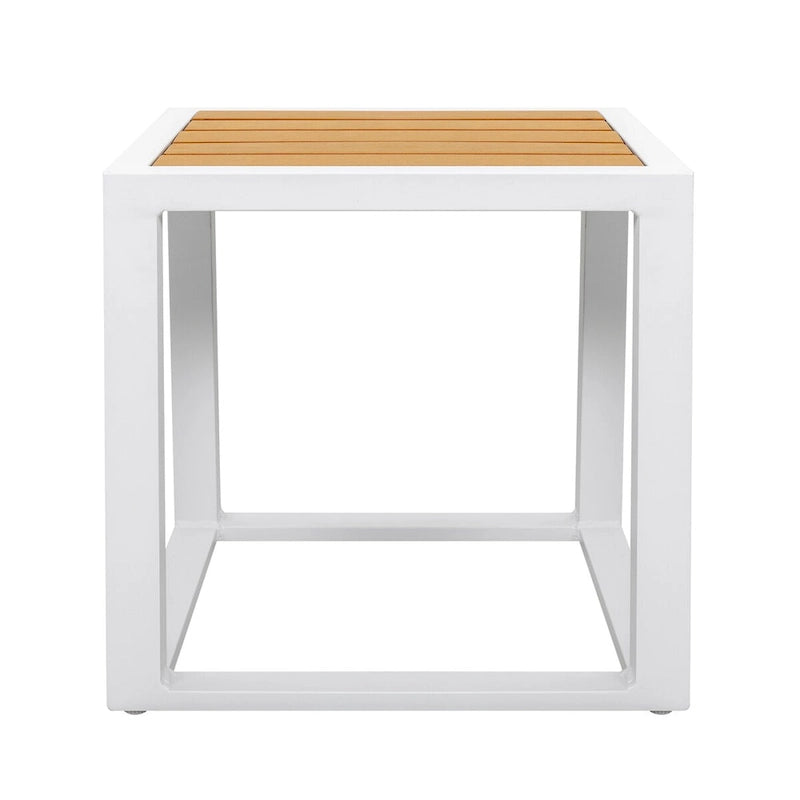 Ensemble de canapé d'extérieur en aluminium, table d'appoint, 2 fauteuils, coussins