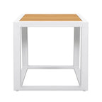 Ensemble de canapé d'extérieur en aluminium, table d'appoint, 2 fauteuils, coussins