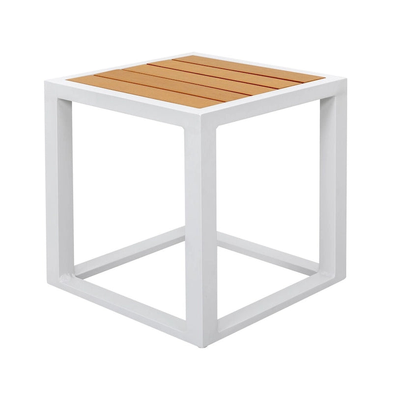 Ensemble de canapé d'extérieur en aluminium, table d'appoint, 2 fauteuils, coussins