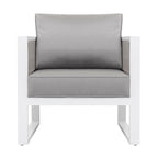 Ensemble de canapé d'extérieur en aluminium, table d'appoint, 2 fauteuils, coussins