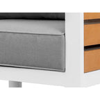 Ensemble de canapé d'extérieur en aluminium, table d'appoint, 2 fauteuils, coussins