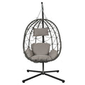 Fauteuil suspendu œuf avec support, balancelle d'intérieur/extérieur, fauteuil suspendu en osier pour terrasse, fauteuil suspendu en osier avec support