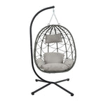 Fauteuil suspendu œuf avec support, balancelle d'intérieur/extérieur, fauteuil suspendu en osier pour terrasse, fauteuil suspendu en osier avec support