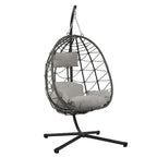 Fauteuil suspendu œuf avec support, balancelle d'intérieur/extérieur, fauteuil suspendu en osier pour terrasse, fauteuil suspendu en osier avec support
