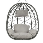Fauteuil suspendu œuf avec support, balancelle d'intérieur/extérieur, fauteuil suspendu en osier pour terrasse, fauteuil suspendu en osier avec support