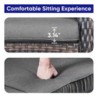 Canapé 3 places de jardin, 2 fauteuils pivotants, 2 fauteuils club, 2 poufs - Marron
