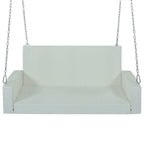 Balançoire suspendue en rotin tressé pour 2 personnes avec chaînes, coussin et oreiller - 50 x 20 pouces.