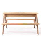 Table de pique-nique extérieure 3 en 1 pour enfants en bois avec parasol, convertible sable et eau