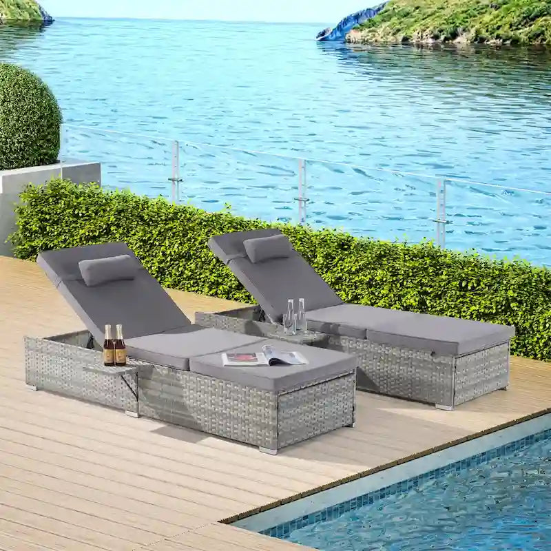 Chaise longue de patio extérieur
