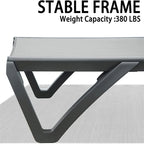 Ensemble de 3 chaises longues de patio, chaise de bain de soleil en polypropylène avec 5 positions réglables (2 chaises longues + 1 table)