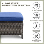 Ensemble de jardin 5 pièces avec table foyer - Gris