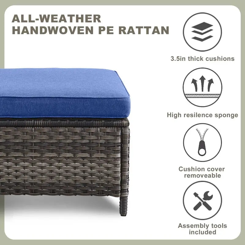 Ensemble de jardin 5 pièces avec table foyer - Gris