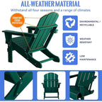 Chaise Adirondack ergonomique pliante avec pieds