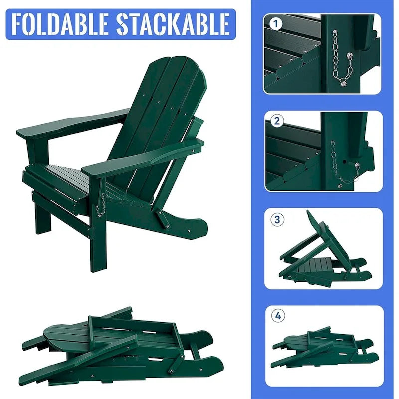 Chaise Adirondack ergonomique pliante avec pieds