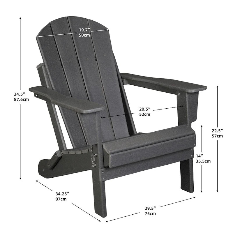 Chaise Adirondack ergonomique pliante avec pieds