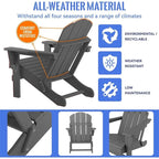 Chaise Adirondack ergonomique pliante avec pieds