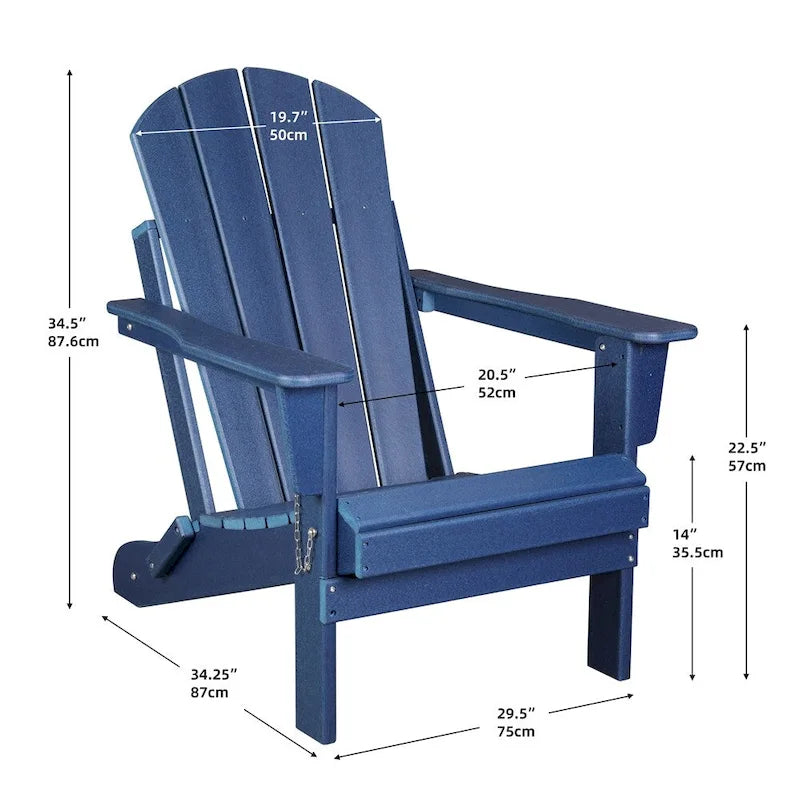 Chaise Adirondack ergonomique pliante avec pieds