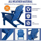 Chaise Adirondack ergonomique pliante avec pieds