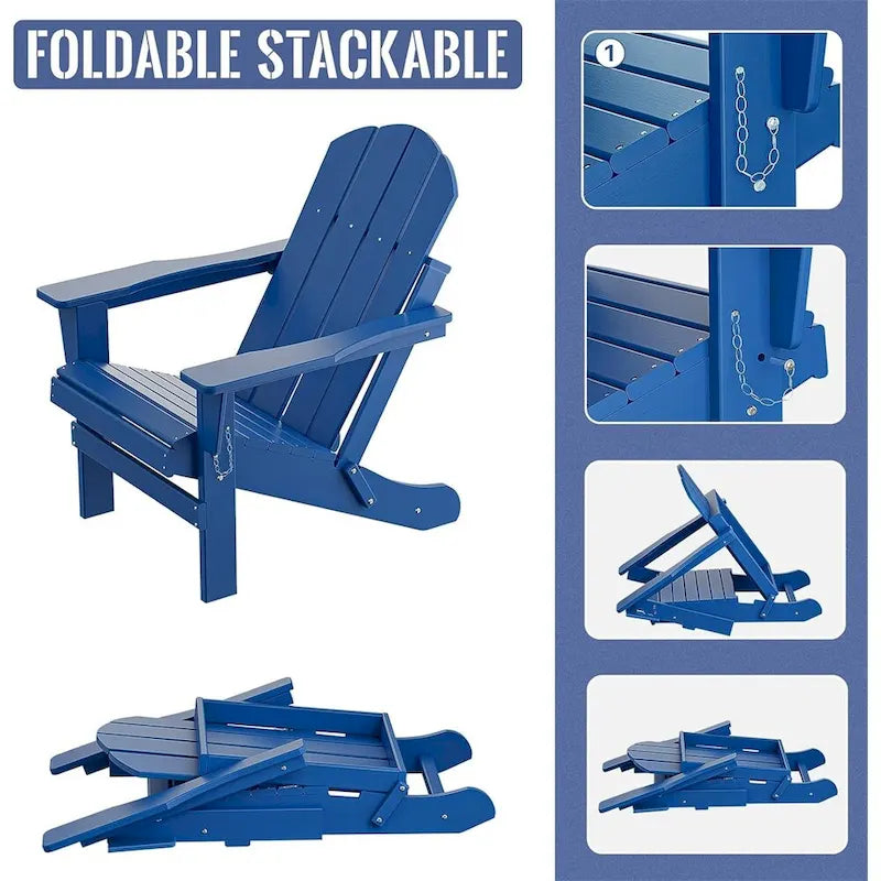 Chaise Adirondack ergonomique pliante avec pieds
