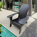Chaise Adirondack en bois pour l'extérieur ou l'intérieur, avec un trou pour parasol sur l'accoudoir
