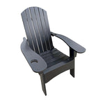 Chaise Adirondack en bois pour l'extérieur ou l'intérieur, avec un trou pour parasol sur l'accoudoir