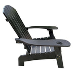 Chaise Adirondack en bois pour l'extérieur ou l'intérieur, avec un trou pour parasol sur l'accoudoir