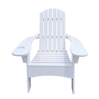 Chaise Adirondack en bois pour l'extérieur ou l'intérieur, avec un trou pour parasol sur l'accoudoir
