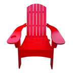 Chaise Adirondack en bois pour l'extérieur ou l'intérieur, avec un trou pour parasol sur l'accoudoir