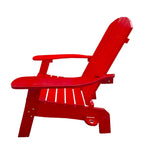 Chaise Adirondack en bois pour l'extérieur ou l'intérieur, avec un trou pour parasol sur l'accoudoir
