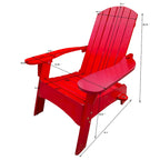 Chaise Adirondack en bois pour l'extérieur ou l'intérieur, avec un trou pour parasol sur l'accoudoir