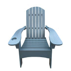 Chaise Adirondack en bois pour l'extérieur ou l'intérieur, avec un trou pour parasol sur l'accoudoir
