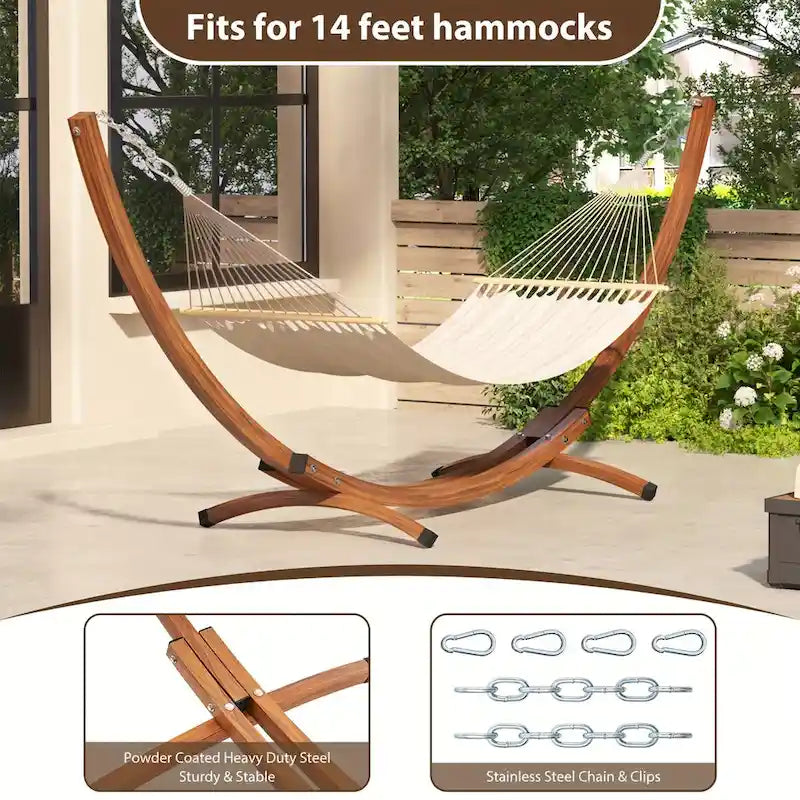 Support de hamac en métal arqué de 4,27 m (14 pieds) avec chaînes